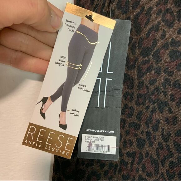NWT Liverpool Cheetah Print Reese Ankle Leggings Size 2 Petite W3 - Picture 7 of 8